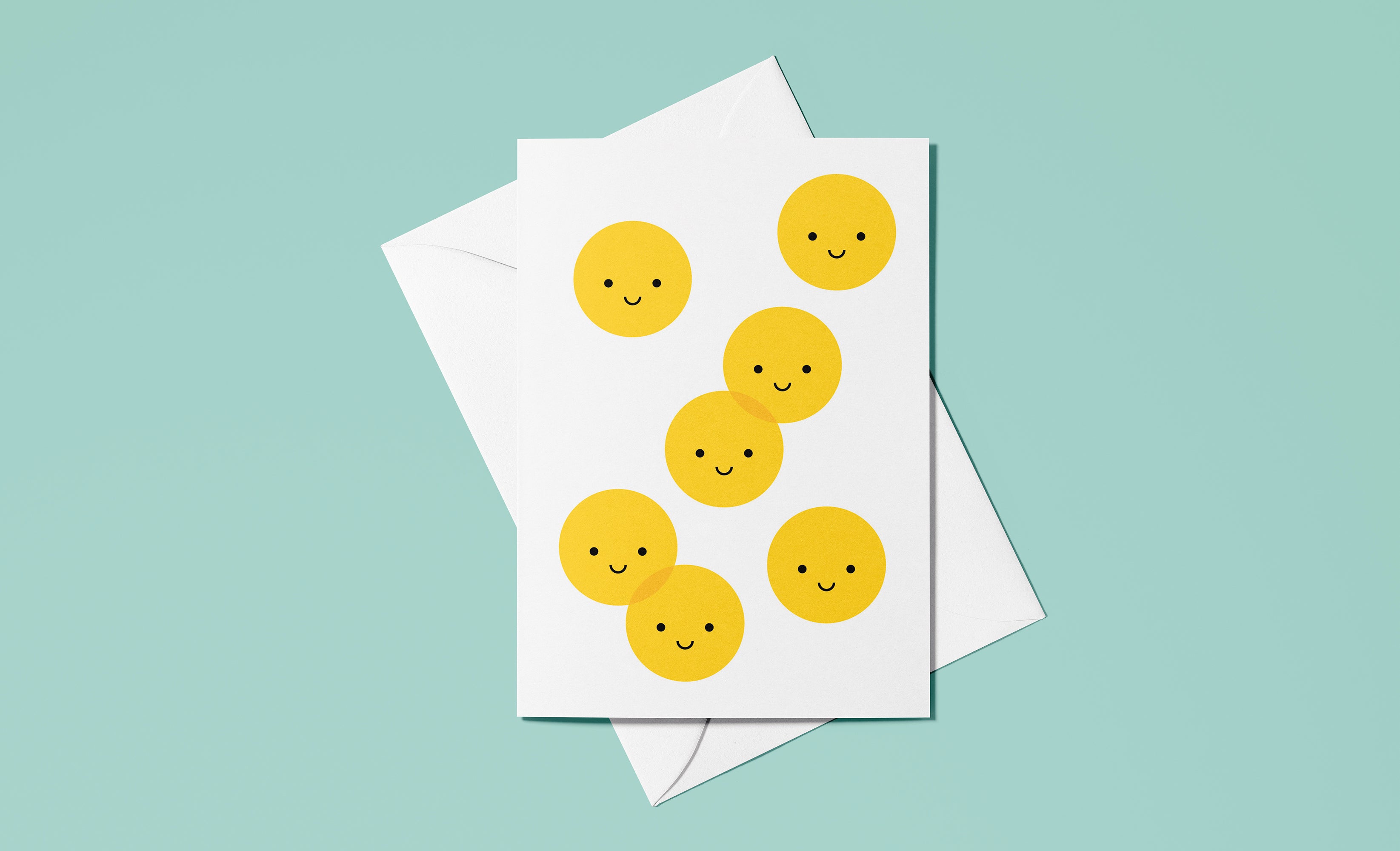 smiley faces greeting card by Graphic Factory