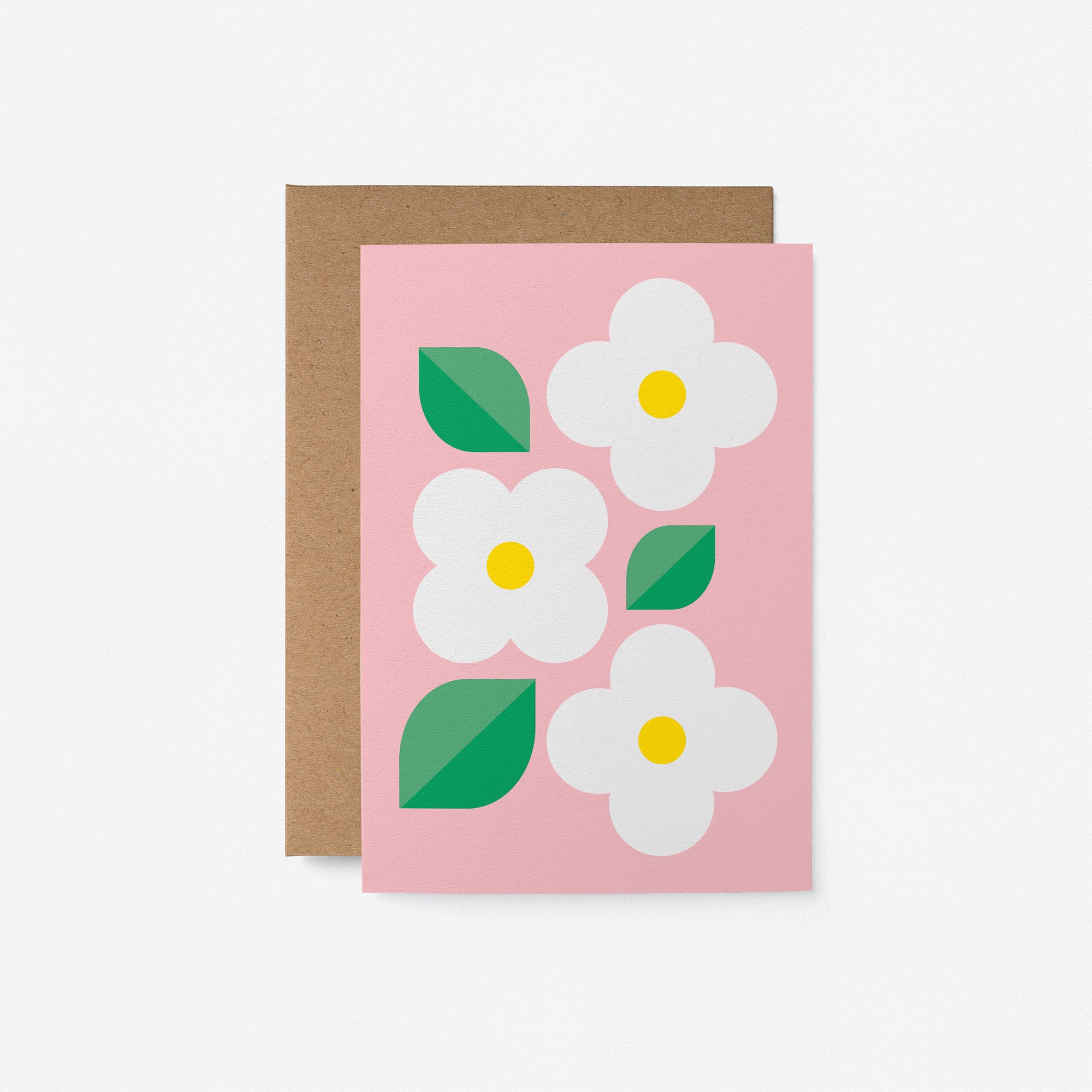 White Flowers - Greeting card