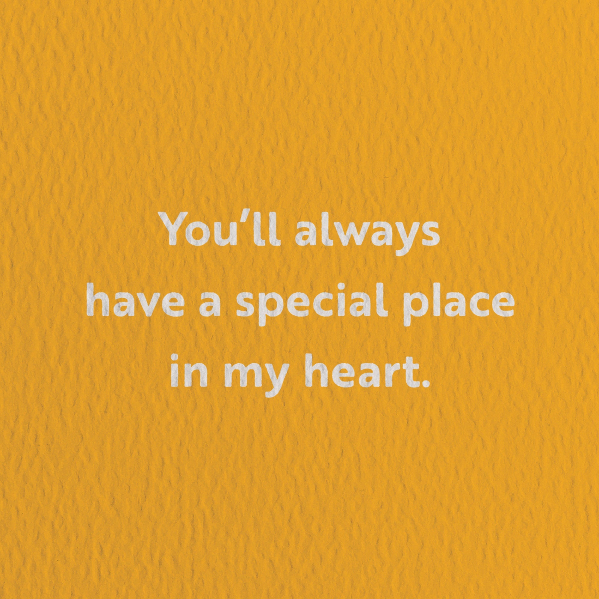 love card with a text that says you’ll always have a special place in my heart.