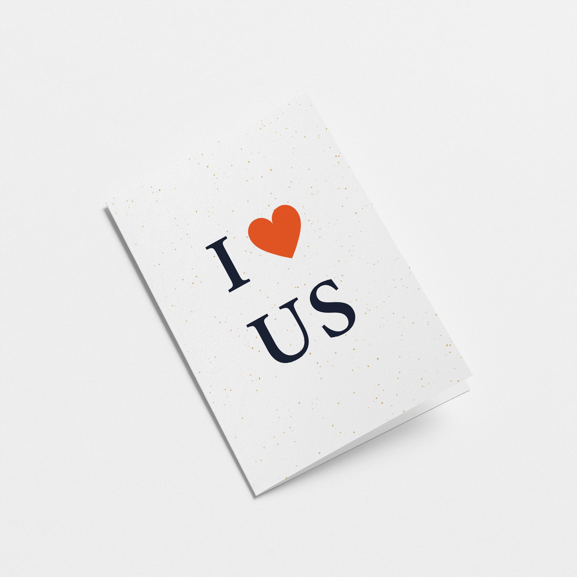 love card with a heart shape and a text that says i love us