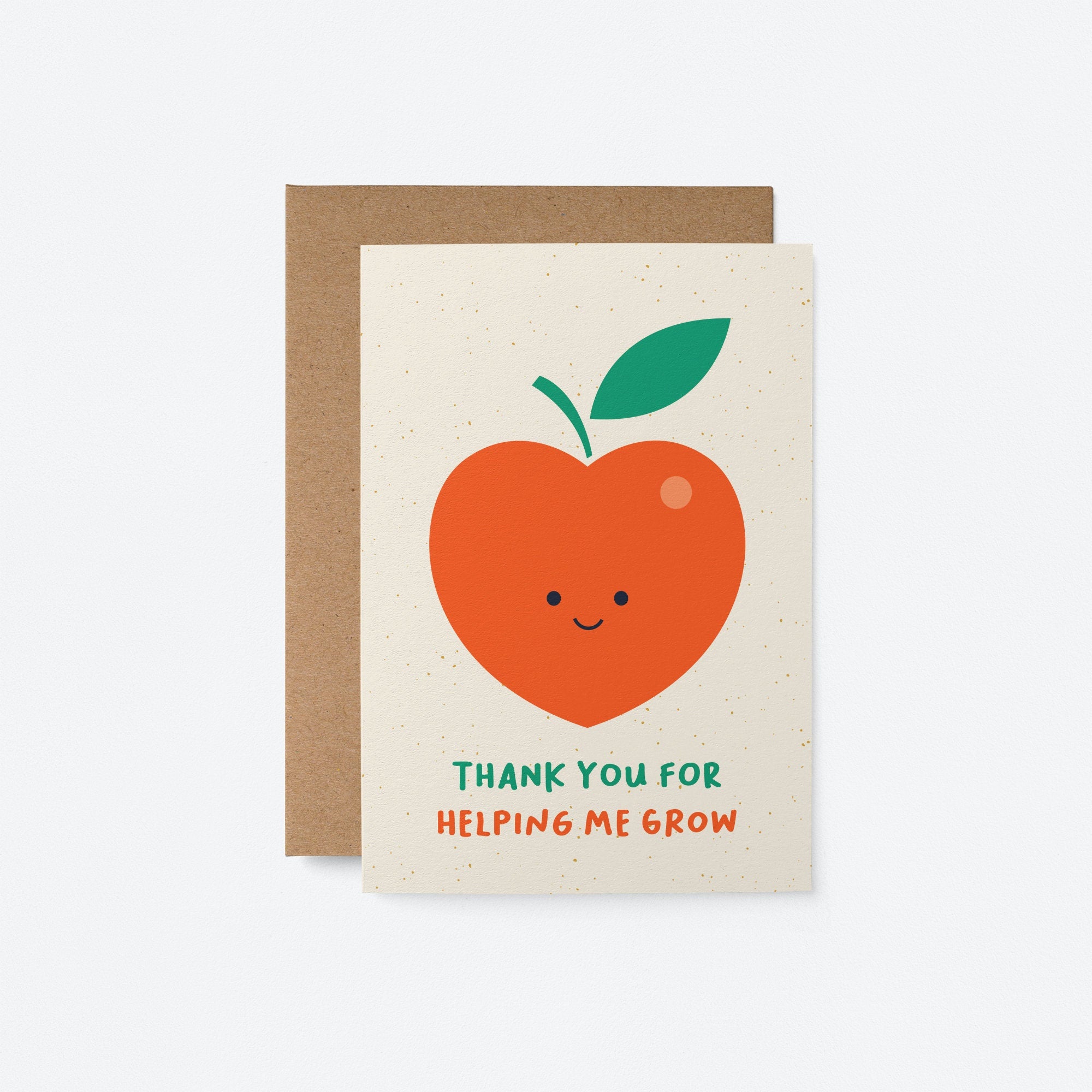 Thank you for helping me grow - Cute Teacher card