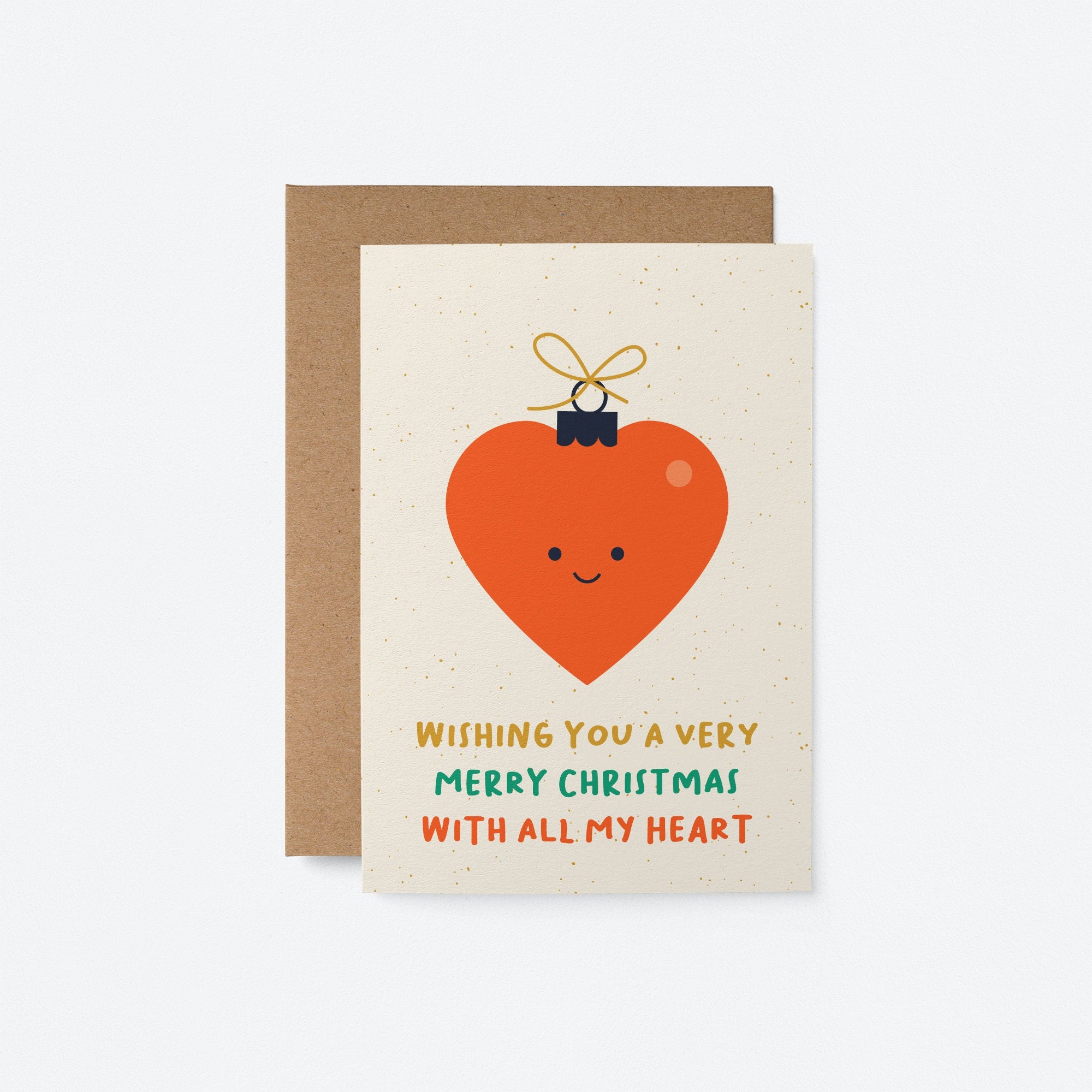 Wishing you a very merry Christmas with all my heart - Christmas greeting card