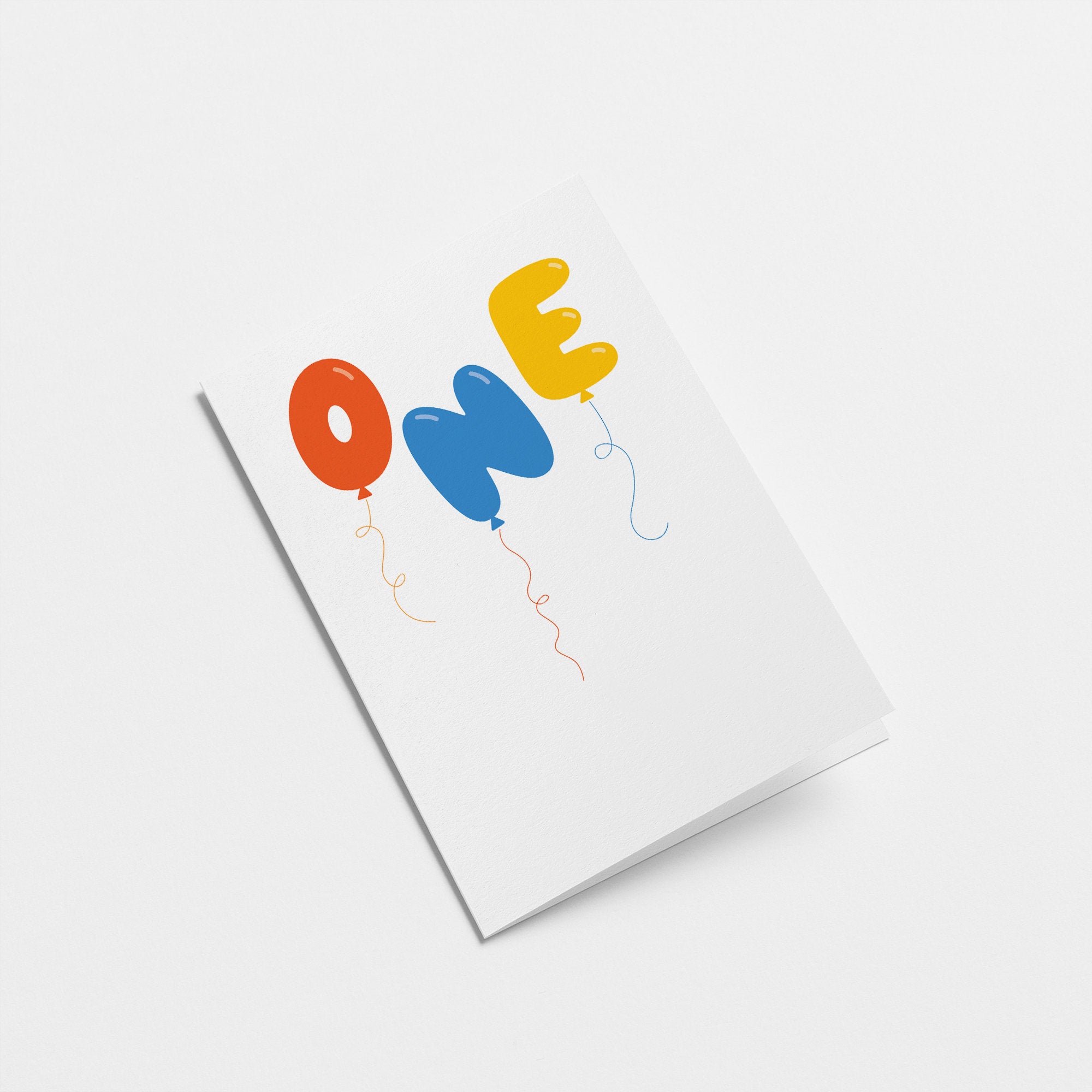 One - 1st Birthday card - Kids birthday card