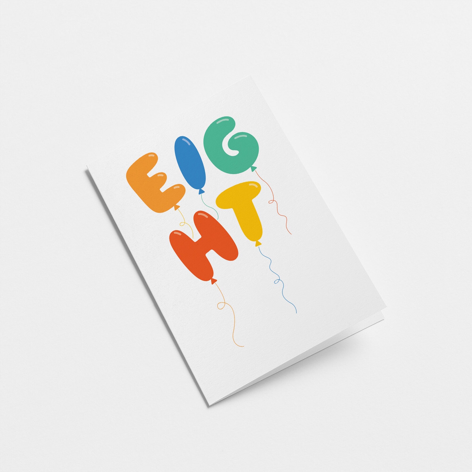 Eight - 8th Birthday card - Kids age card