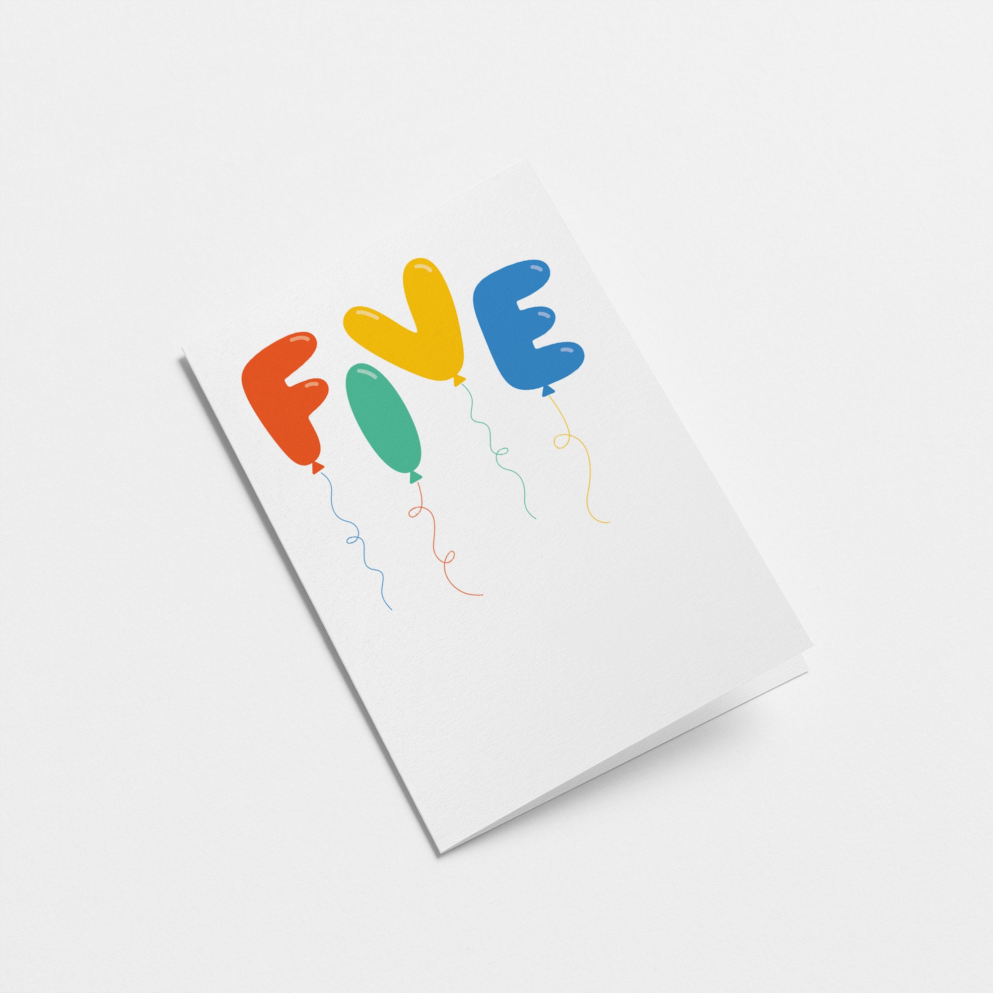 Five - 5th Birthday card - Kids age card