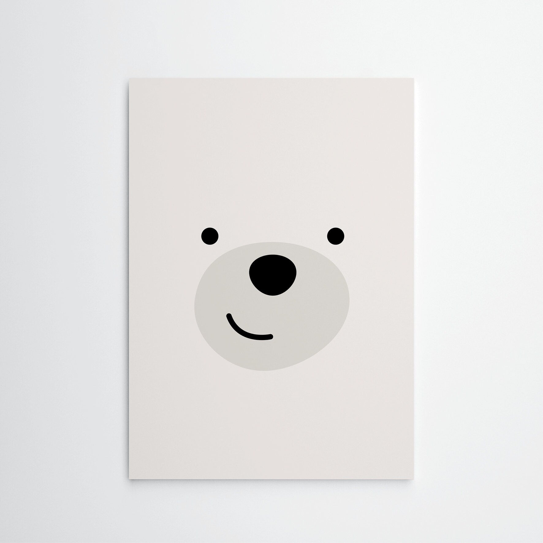 Happy polar bear⎜A4 art print, Nursery wall decoration