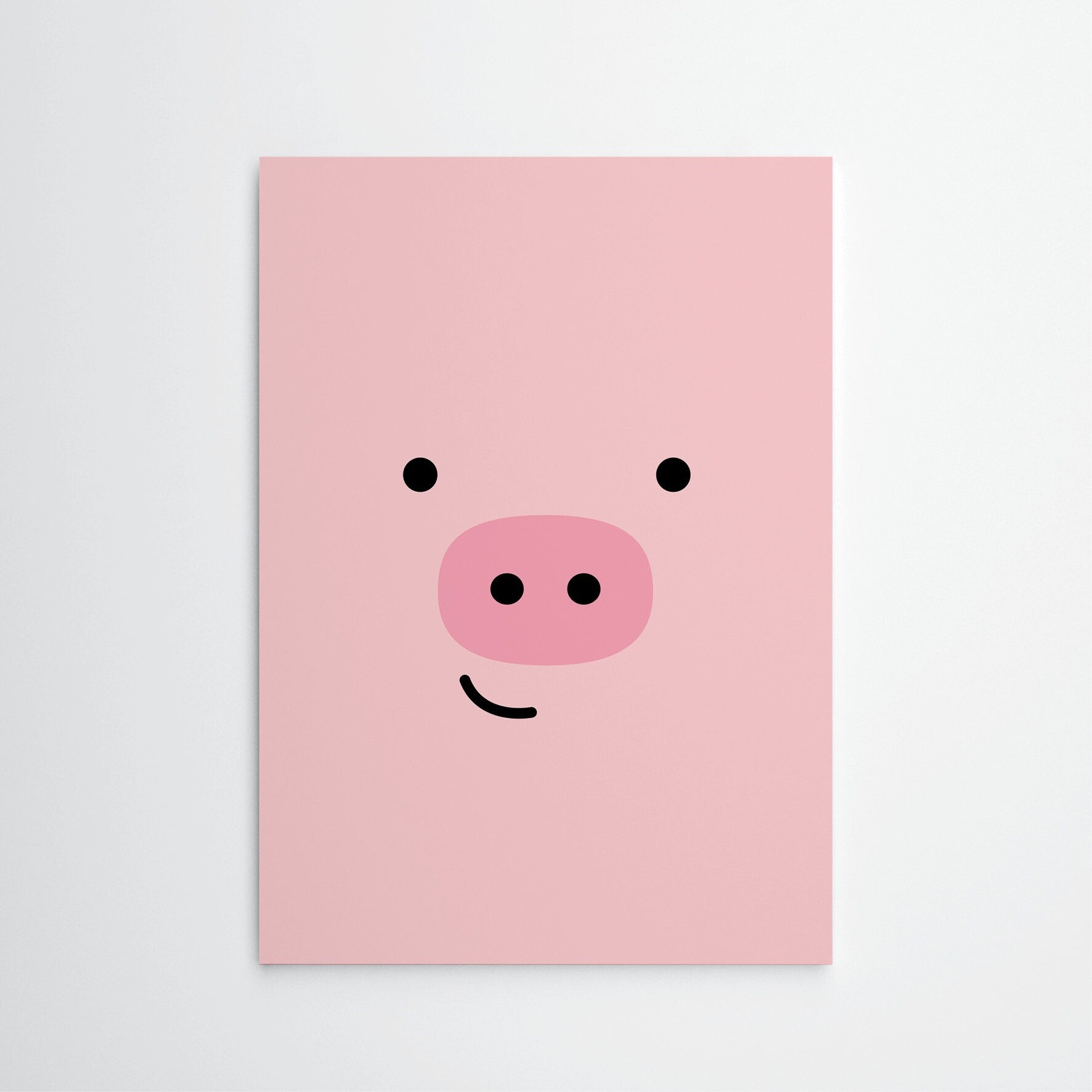 Happy pig⎜A4 art print, Nursery wall decoration