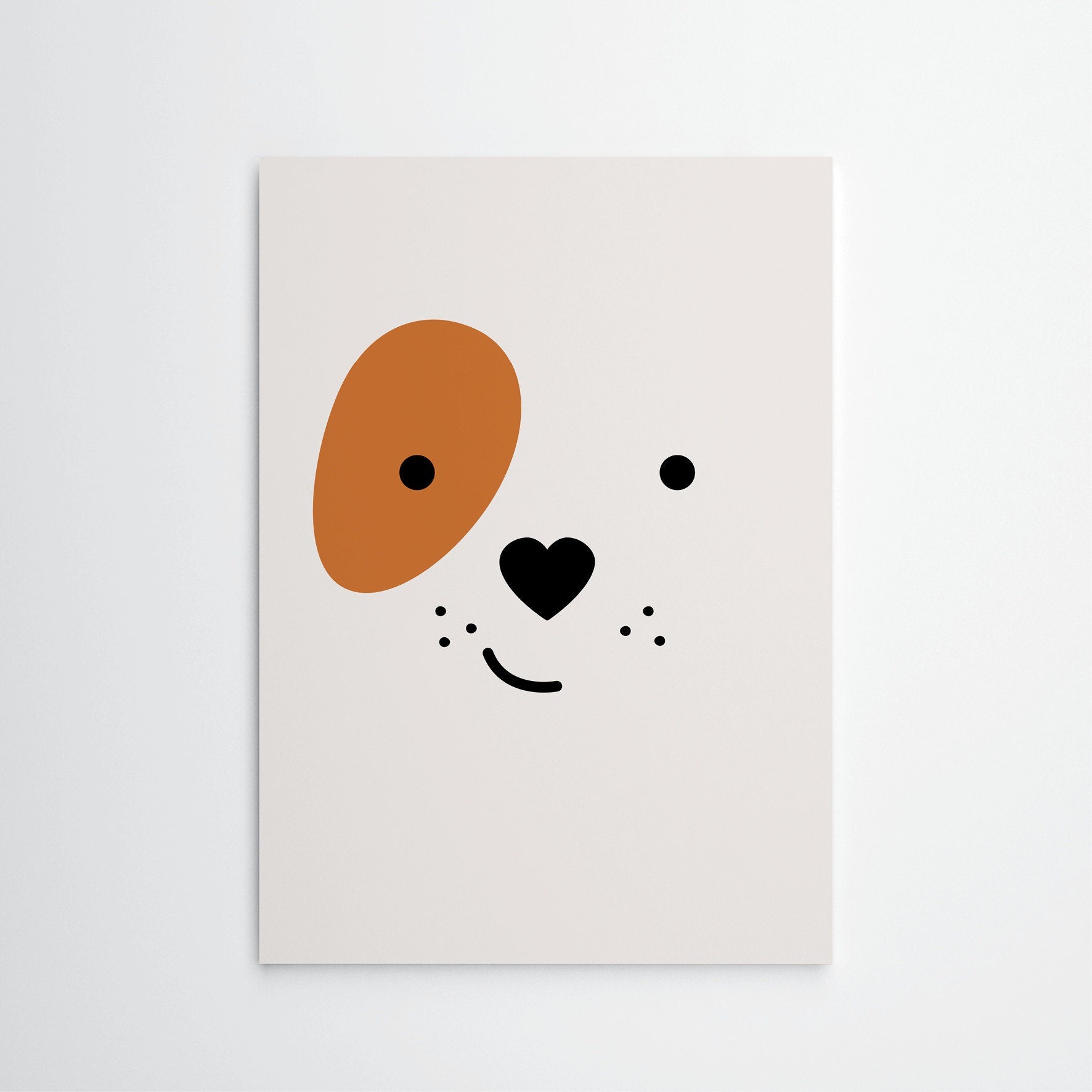 Happy puppy⎜A4 art print, Nursery wall decoration