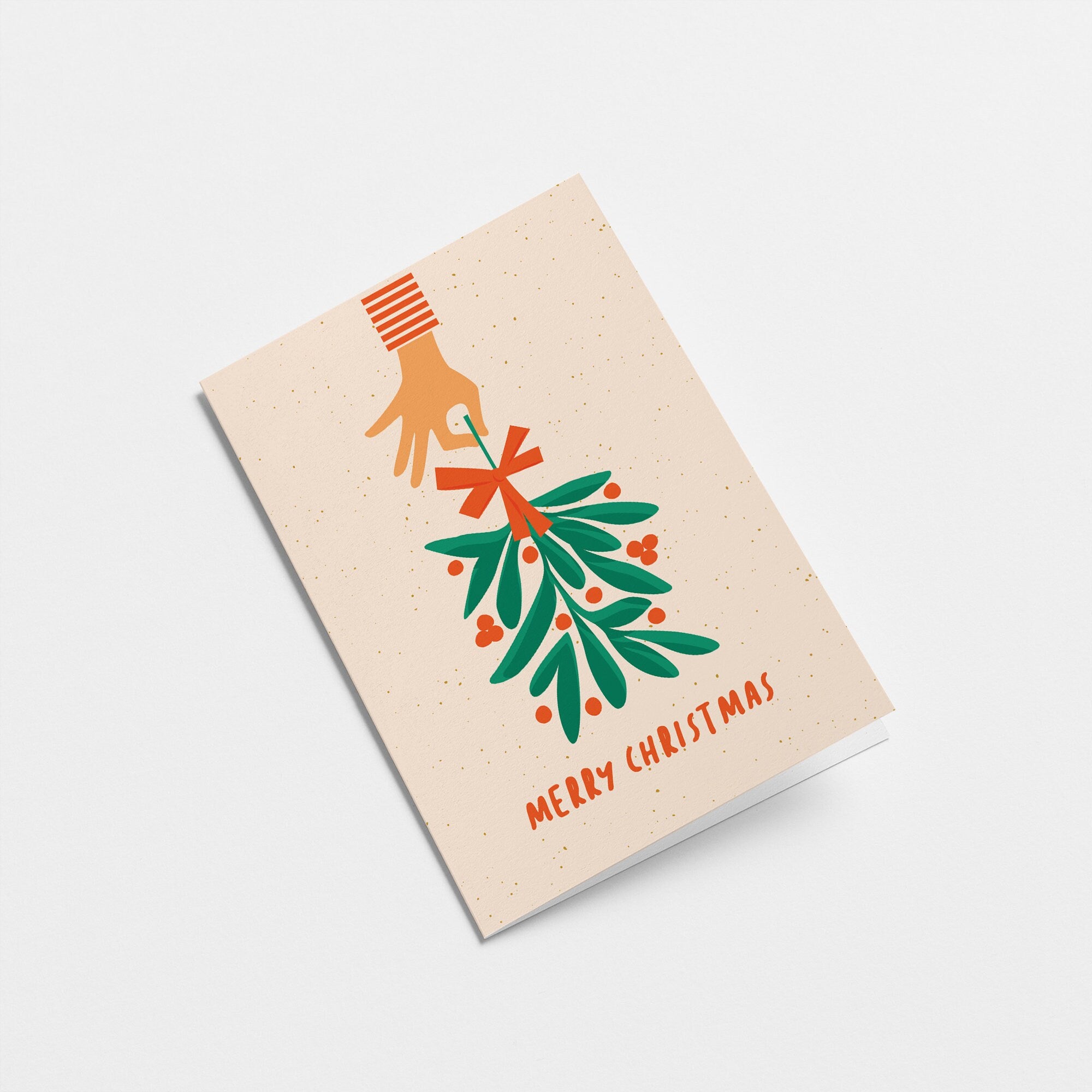 Merry Christmas - Mistletoe, Christmas card - Seasonal Greeting card