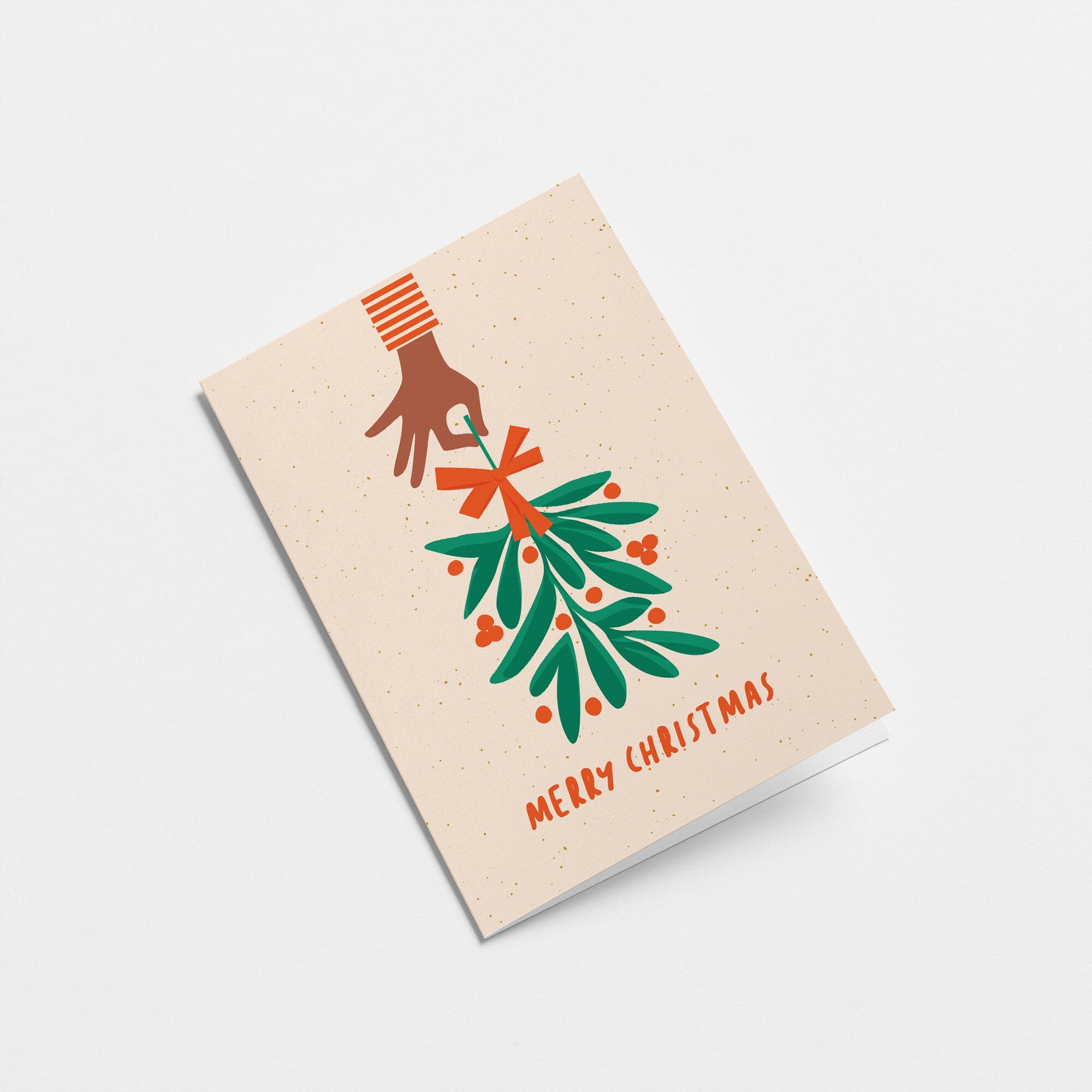 Merry Christmas - Mistletoe, Christmas card - Seasonal Greeting card