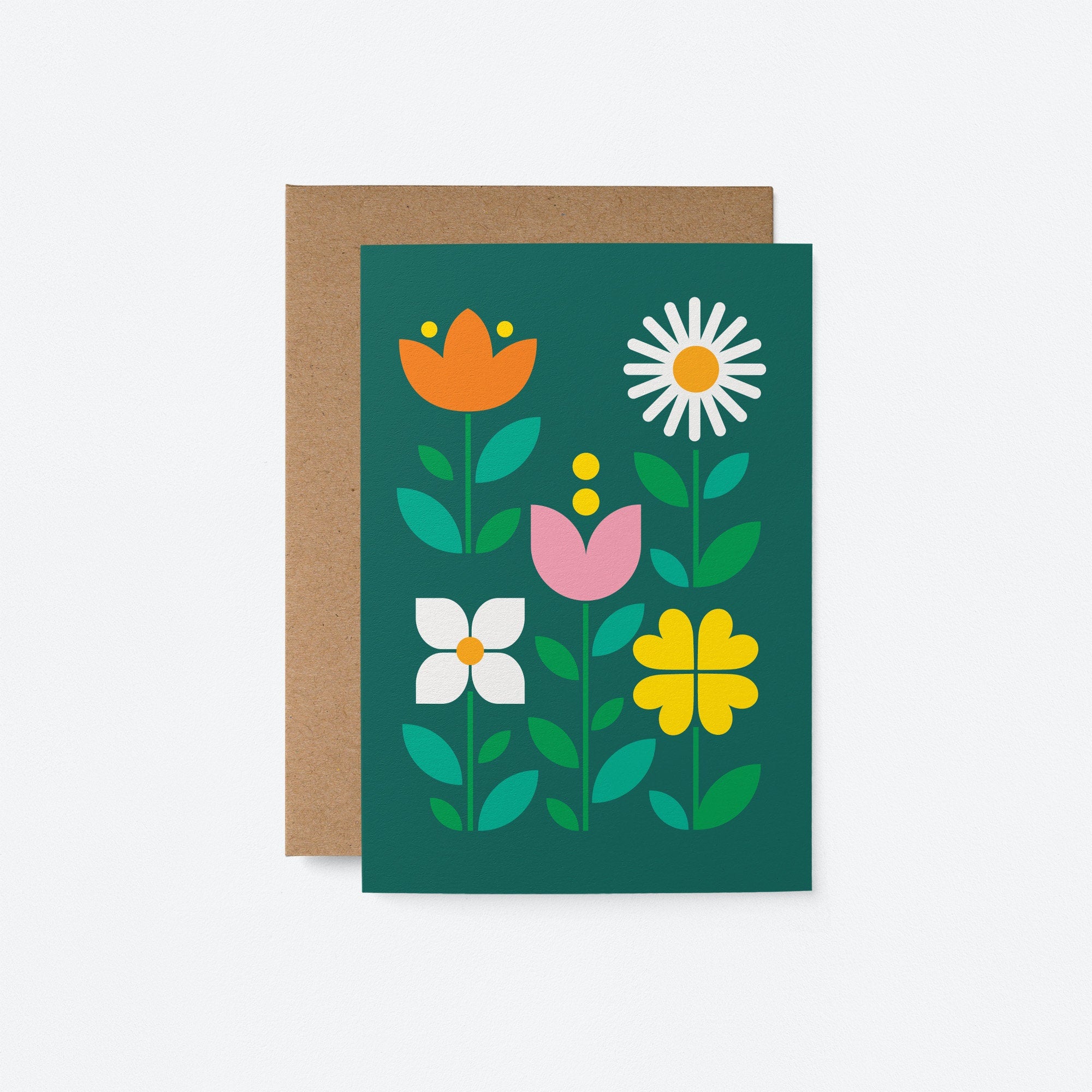 Surprise Pack of 5 Flower Cards - Blank