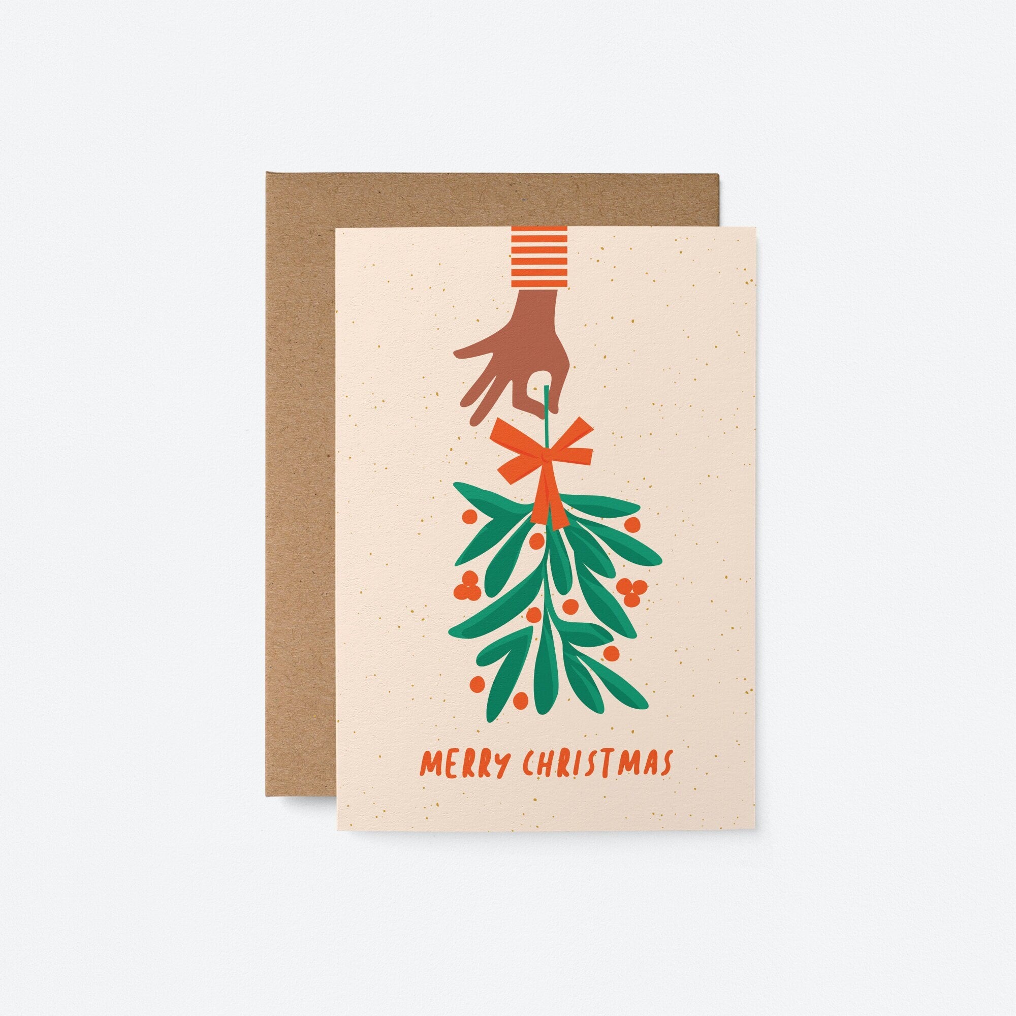 Merry Christmas - Mistletoe, Christmas card - Seasonal Greeting card