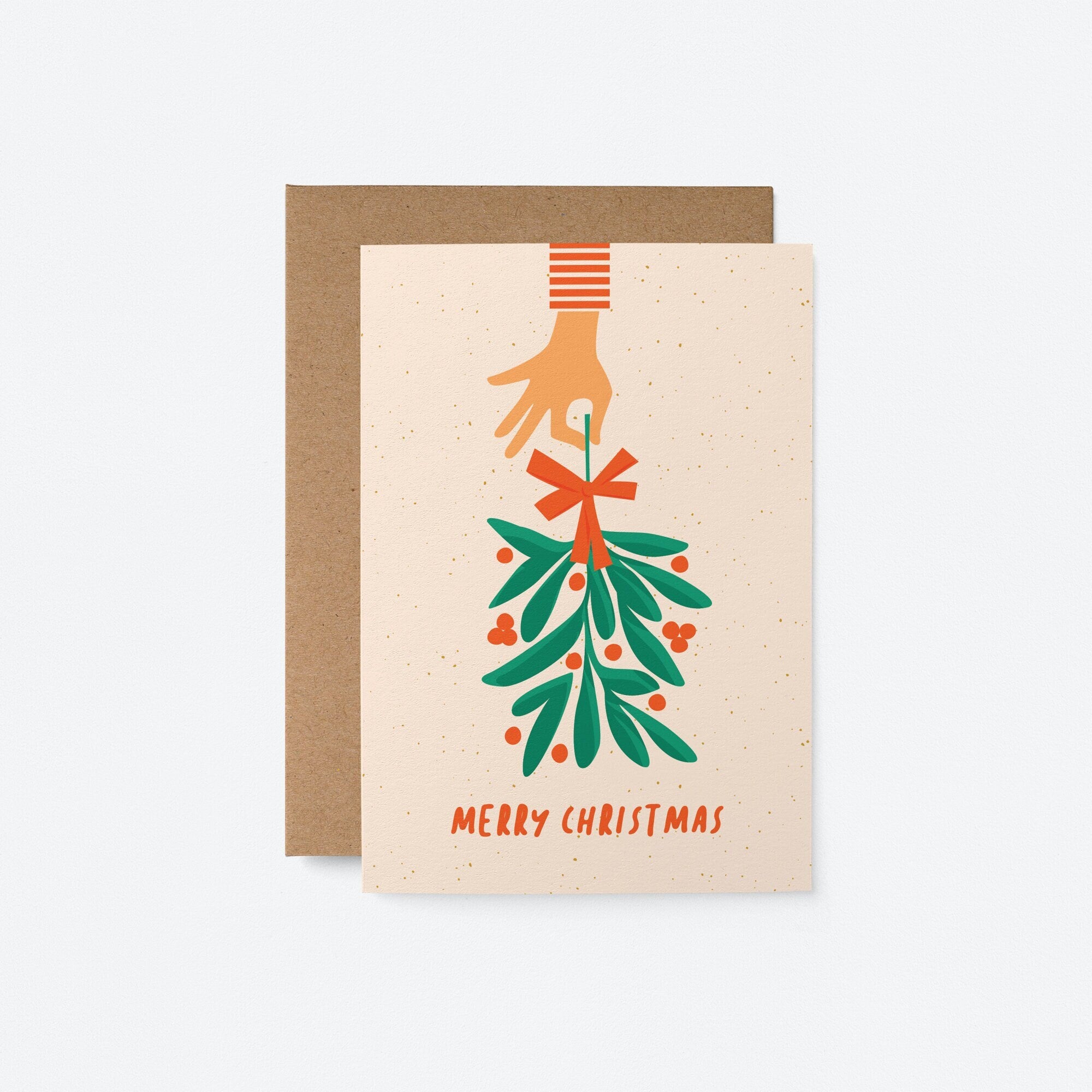 Merry Christmas - Mistletoe, Christmas card - Seasonal Greeting card