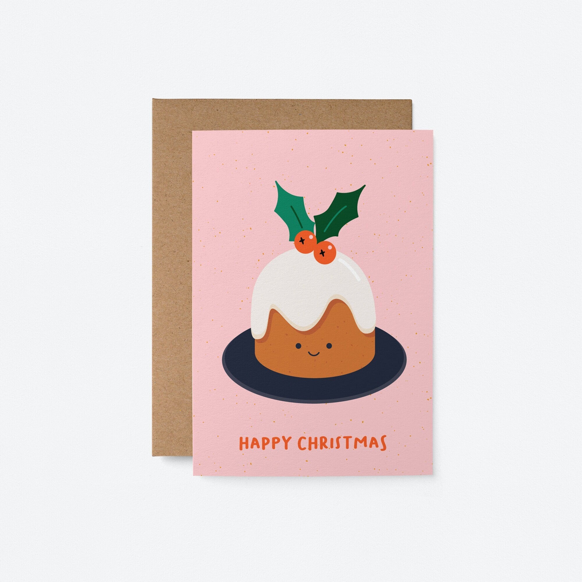 Happy Christmas - Christmas Pudding Greeting card