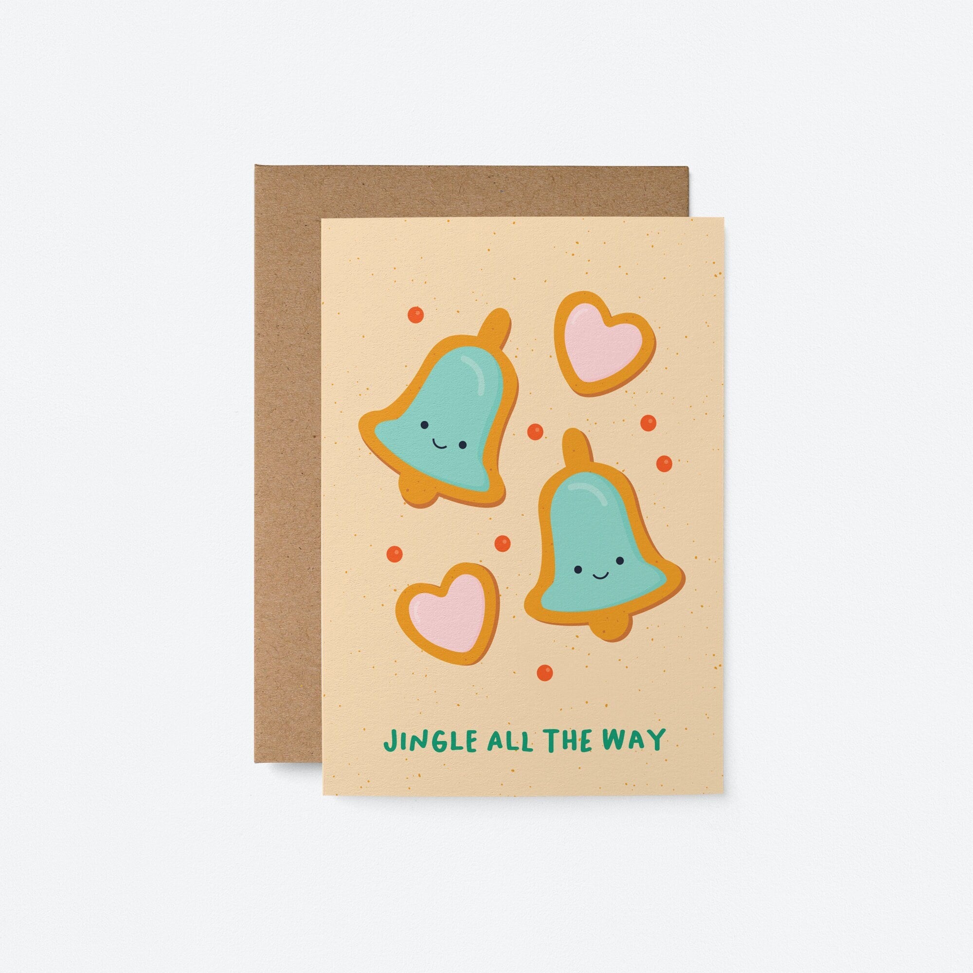 Jingle all the way - Cute Christmas card - Seasonal Greeting card